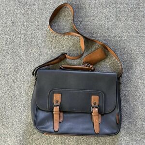 Aldo Messenger Bag Navy Vegan Leather Laptop Work Business Crossbody Shoulder